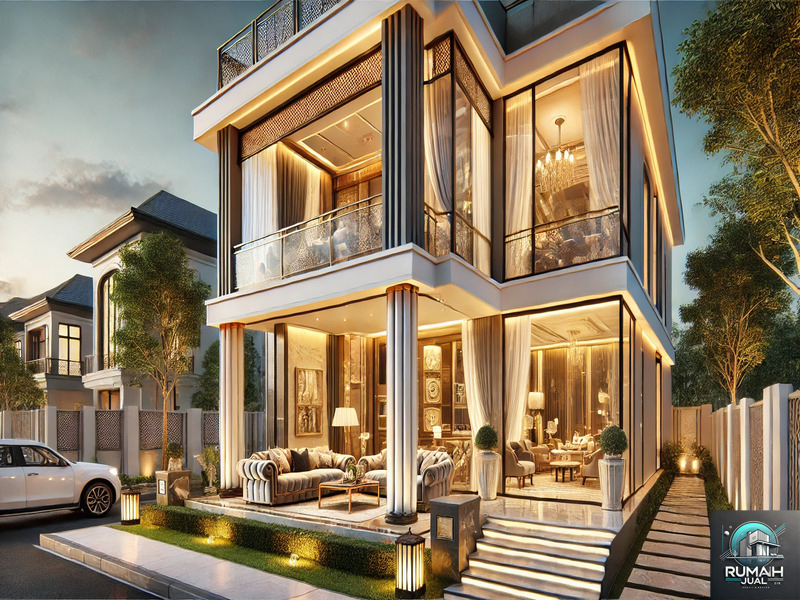 Desain Rumah Modern Elit 2 Lantai Dengan Interior Eropa yang Elegan