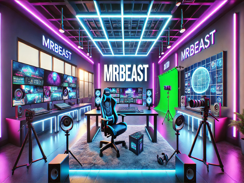 Ruangan Studio 3D Youtuber Dunia, Streaming Dengan Konsep Futuristik dari MrBeast