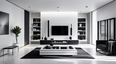 Inspirasi Dekorasi Rumah Cluster Dengan Interior Desain Monokrom Hitam Putih