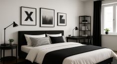 Inspirasi Dekorasi Ruangan Kamar Pria Dengan Tema Hitam Putih Elegan