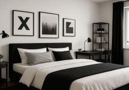 Inspirasi Dekorasi Ruangan Kamar Pria Dengan Tema Hitam Putih Elegan