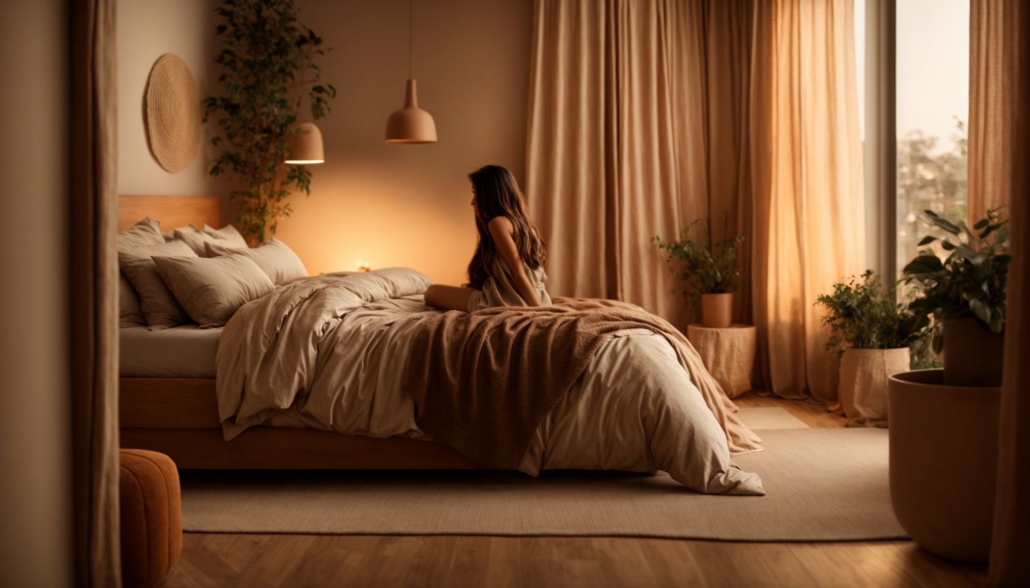 Inspirasi Dekorasi Kamar Tidur Nuansa Coklat dan Linen Soft Beige yang Hangat